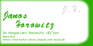 janos horowitz business card